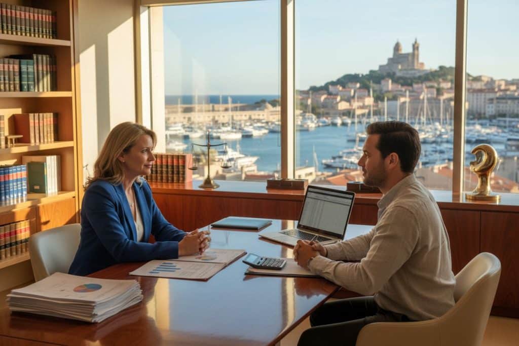 Avocat fiscaliste à Marseille conseillant un client sur sa situation fiscale et ses obligations